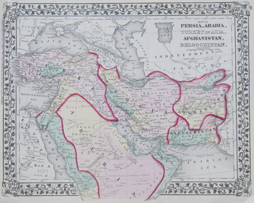 Map of Asia Showing its Gt. Political Divisions, and also the various Routes of Travel between London & India, China & Japan &c. 1862